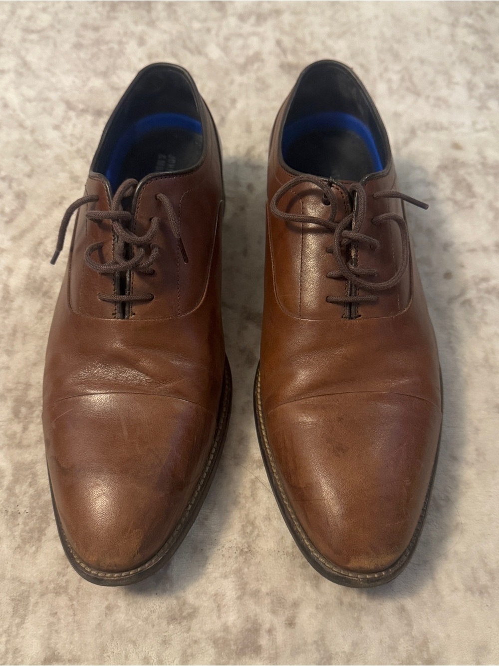 Johnston & Murphy Brown Leather Lace-Up Oxfords